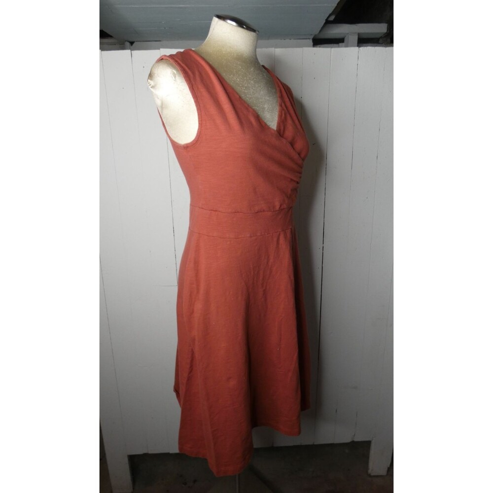 Patagonia Women's M Rust Orange Organic Cotton Dress Faux Wrap Sleeveless - Picture 5 of 9